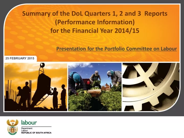 summary of the dol quarters 1 2 and 3 reports