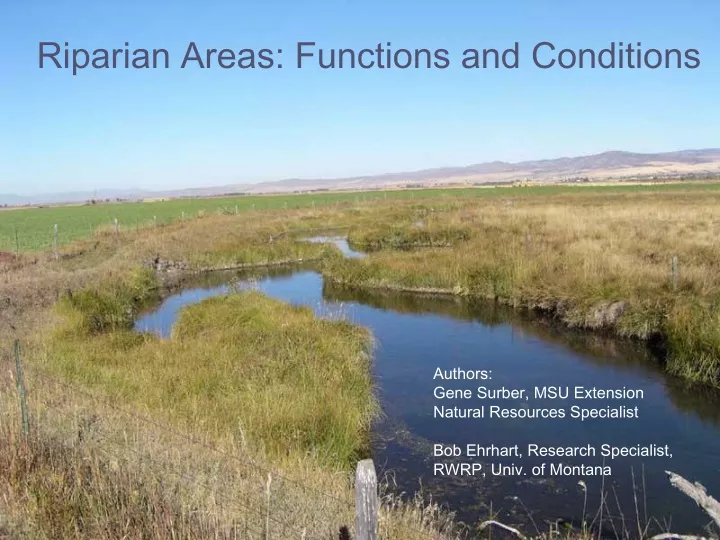 riparian areas functions and conditions