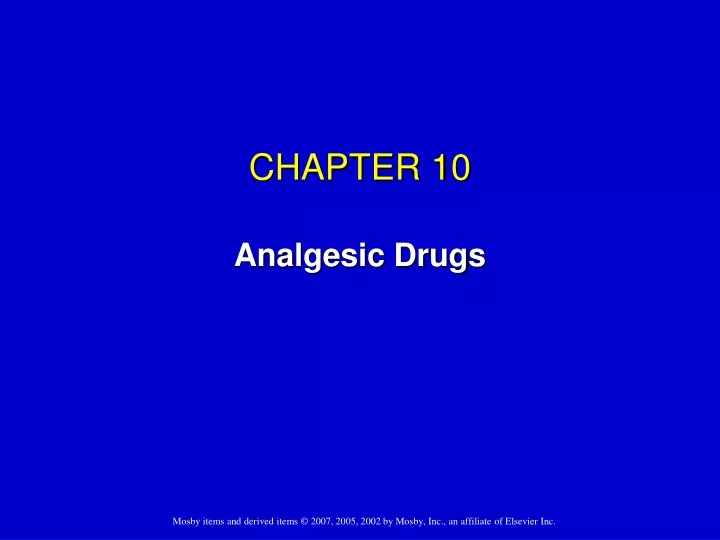 chapter 10 analgesic drugs