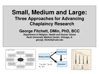 Small, Medium and Large:  Three  Approaches for Advancing Chaplaincy  Research