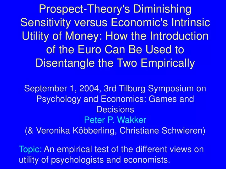 prospect theory s diminishing sensitivity versus