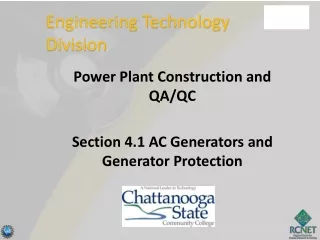 Power Plant Construction and QA/QC Section 4.1 AC Generators and Generator Protection
