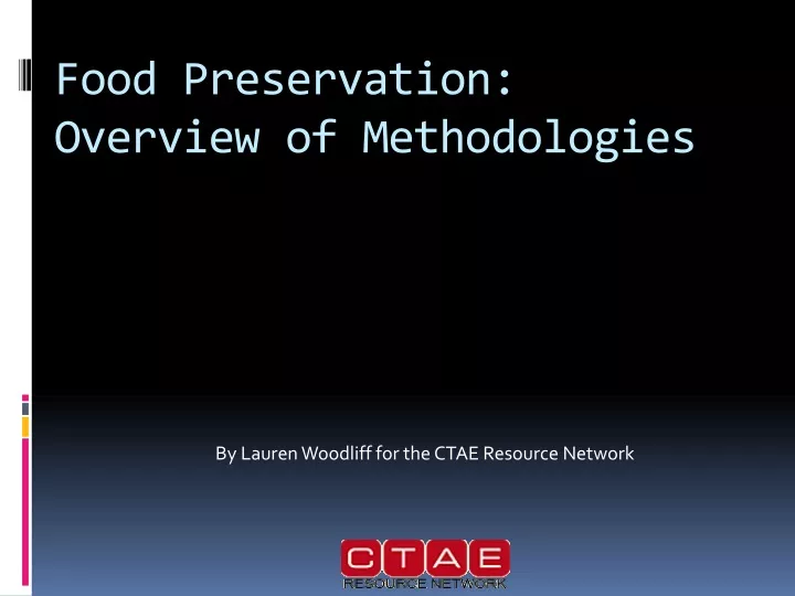 food preservation overview of methodologies