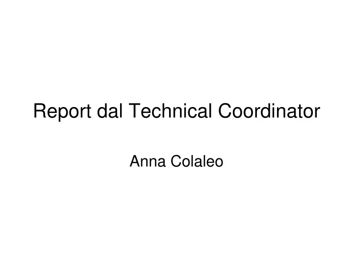 report dal technical coordinator