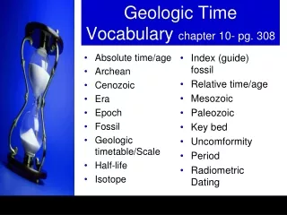 Geologic Time Vocabulary  chapter 10- pg. 308