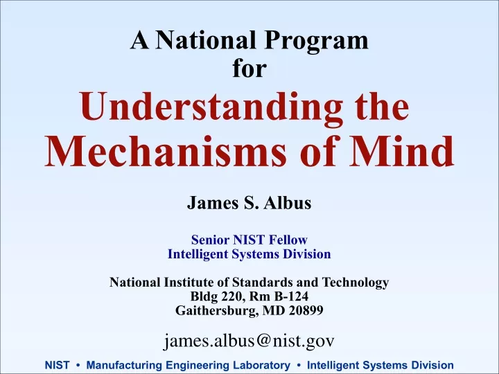 a national program for understanding