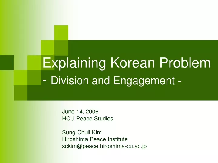 explaining korean problem division and engagement