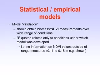 Statistical / empirical models