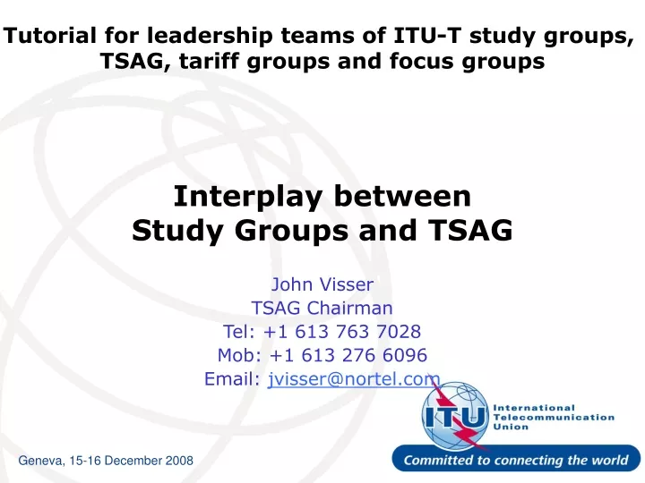 interplay between study groups and tsag