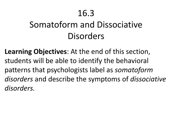 16 3 somatoform and dissociative disorders
