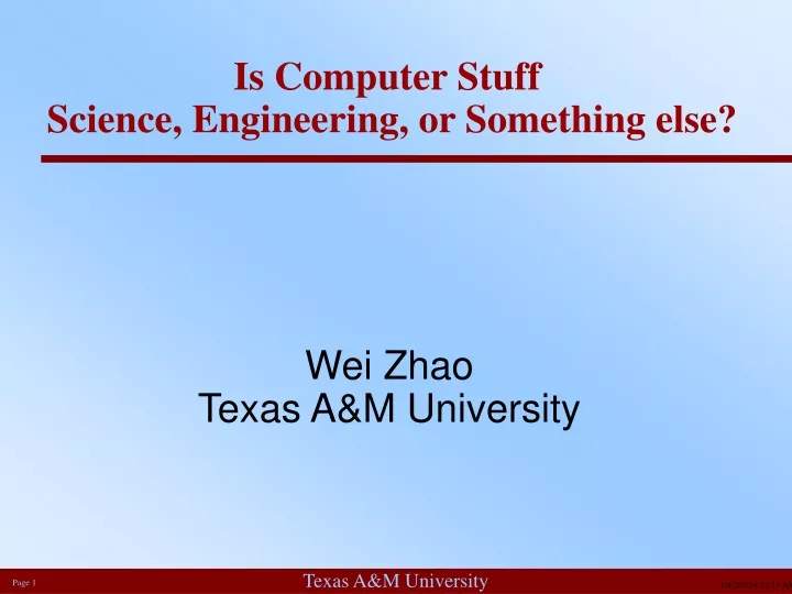 wei zhao texas a m university