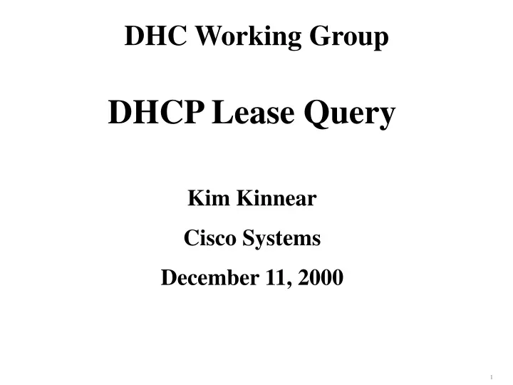 dhc working group