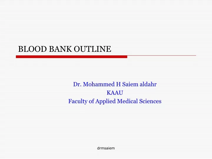 blood bank outline