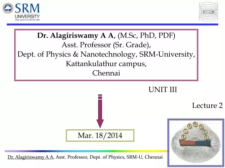 dr alagiriswamy a a m sc phd pdf asst professor
