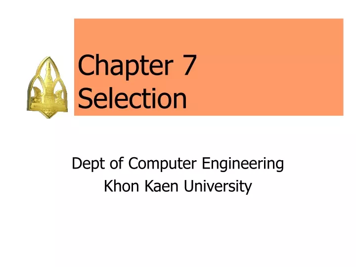 chapter 7 selection