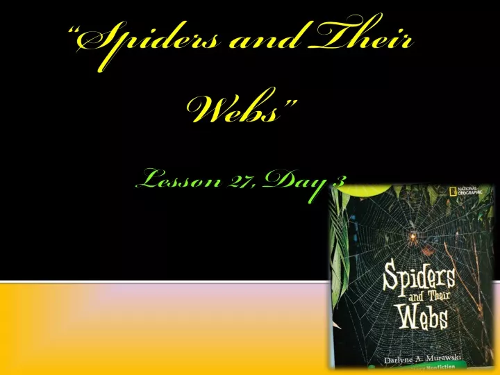spiders and their webs lesson 27 day 3