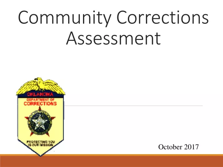 community corrections assessment