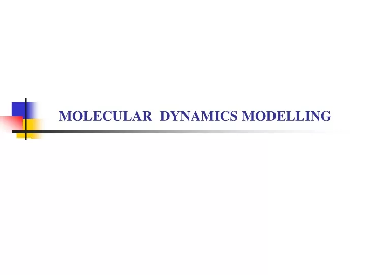 molecular dynamics modelling