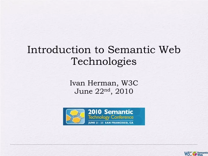 introduction to semantic web technologies ivan