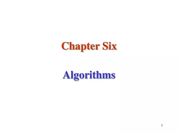 chapter six algorithms