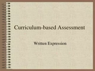 Curriculum-based Assessment