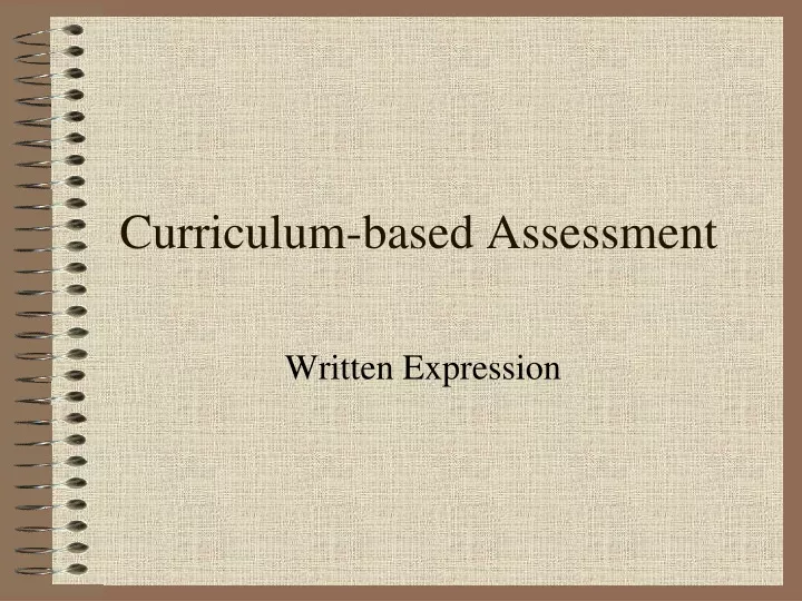 curriculum based assessment