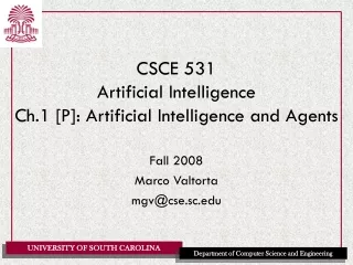 CSCE 531 Artificial Intelligence Ch.1 [P]: Artificial Intelligence and Agents
