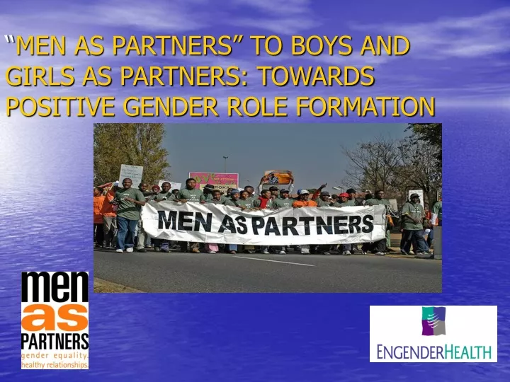 men as partners to boys and girls as partners