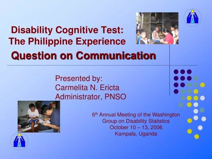 disability cognitive test the philippine experience
