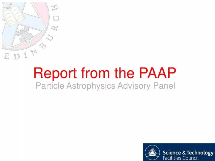 report from the paap