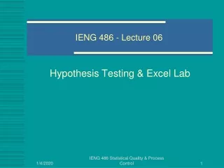 IENG 486 - Lecture 06