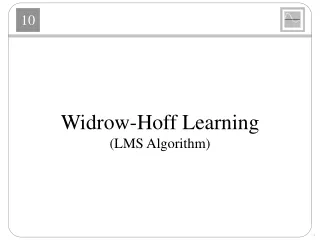 Widrow-Hoff Learning (LMS Algorithm)