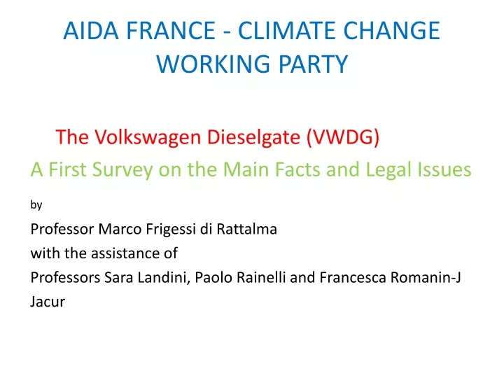 aida france climate change working party