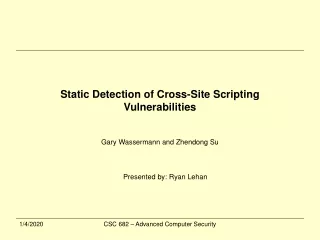 Static Detection of Cross-Site Scripting Vulnerabilities