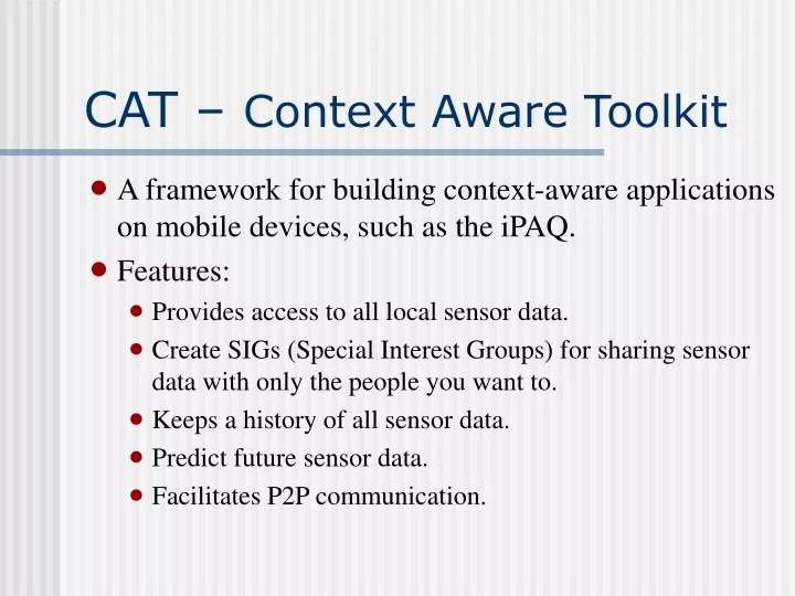 cat context aware toolkit