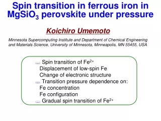 Spin transition in ferrous iron in MgSiO 3  perovskite under pressure