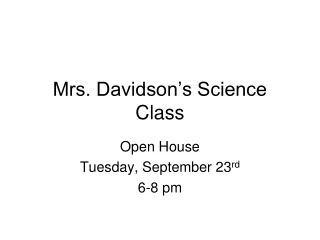 Mrs. Davidson’s Science Class