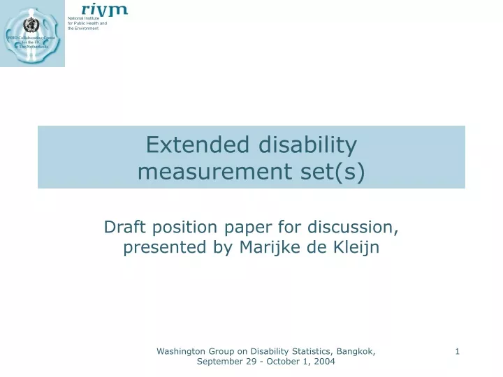 extended disability measurement set s