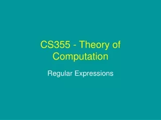 CS355 - Theory of Computation