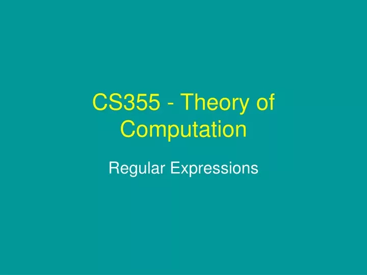 cs355 theory of computation
