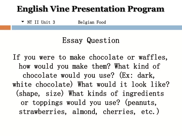 english vine presentation program