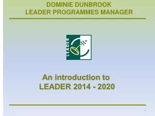 DOMINIE  DUNBROOK  LEADER  PROGRAMMES  MANAGER