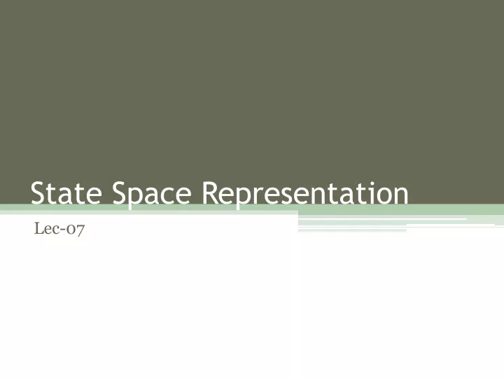 state space representation