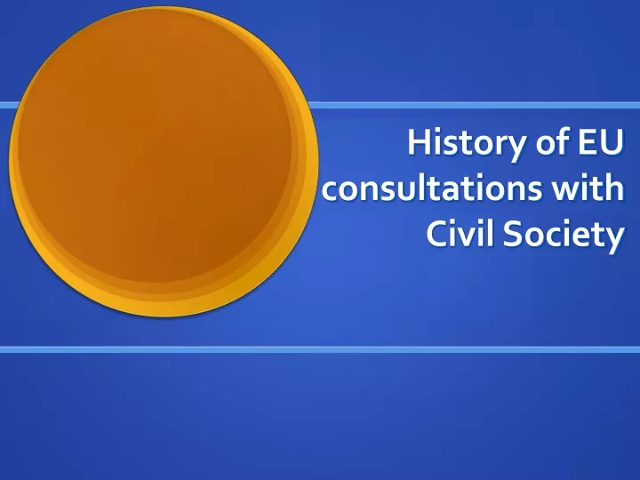 history of eu consultations with civil society
