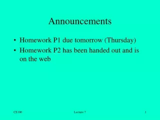 Announcements