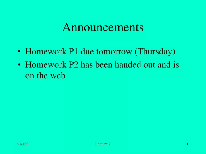 announcements