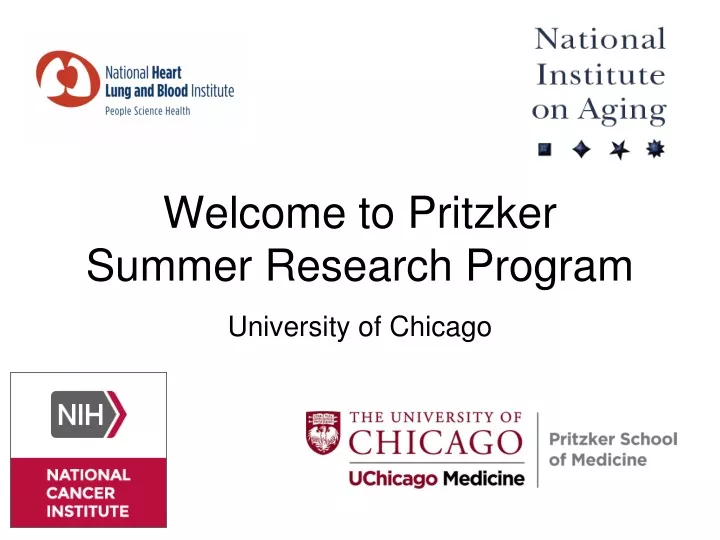 welcome to pritzker summer research program