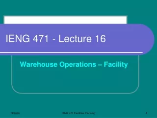 IENG 471 - Lecture 16