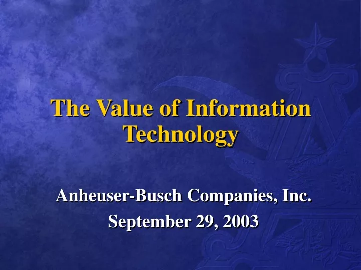 the value of information technology