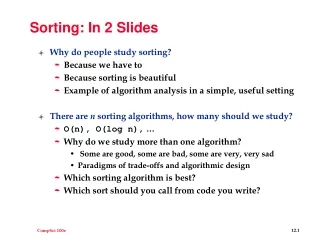 Sorting: In 2 Slides